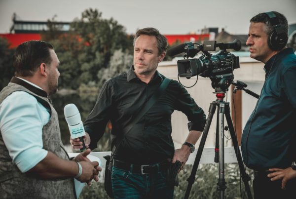An image of a media interview